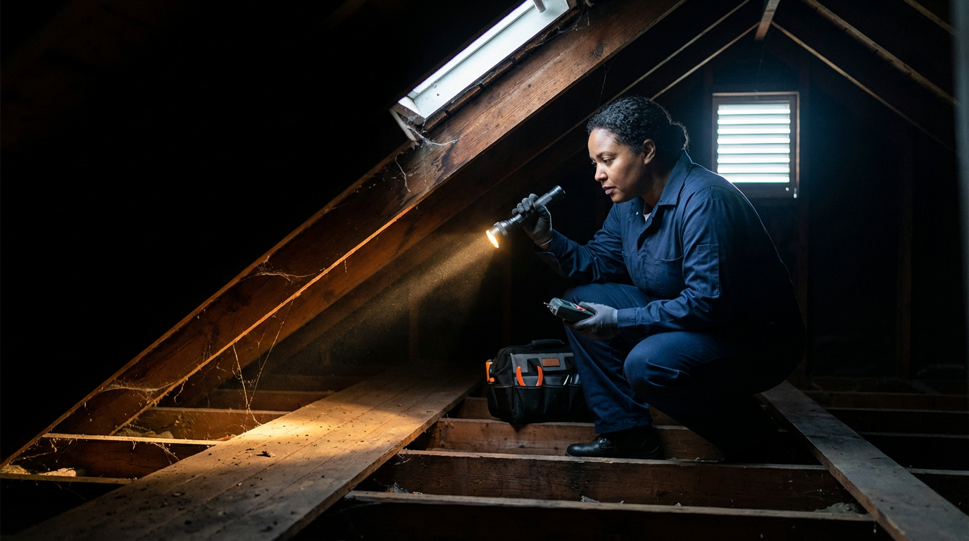 Thorough inspection of a property's attic